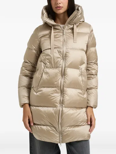 Bomboogie Geneva Hooded Padded Coat In Gold