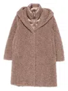 Bomboogie Hooded Zip-up Coat In Brown