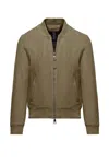 Bomboogie Vegetable Tanned Nappa Bomber Jacket In Sand