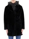 Bomboogie Black Jacket With Detachable Hood In Nero Scuri