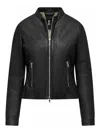 Bomboogie Leather Jacket In Black