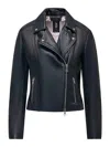 Bomboogie Leather Jacket In Blue