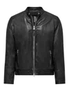 Bomboogie Leather Jacket In Black
