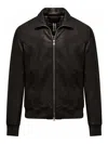 Bomboogie Leather Jacket In Brown