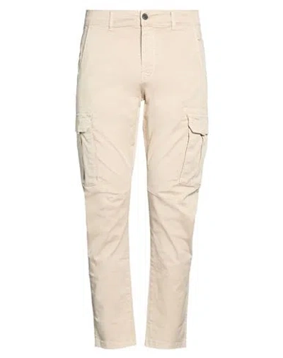 Bomboogie Man Pants Beige Size 34 Cotton, Elastane In White