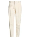 Bomboogie Man Pants Cream Size 34 Cotton, Elastane In Neutral