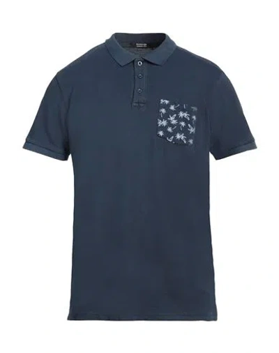 Bomboogie Man Polo Shirt Navy Blue Size Xxl Cotton, Elastane