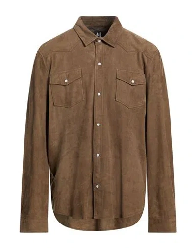 Bomboogie Man Shirt Brown Size 3xl Goat Skin