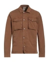 Bomboogie Man Shirt Brown Size M Cotton, Elastane