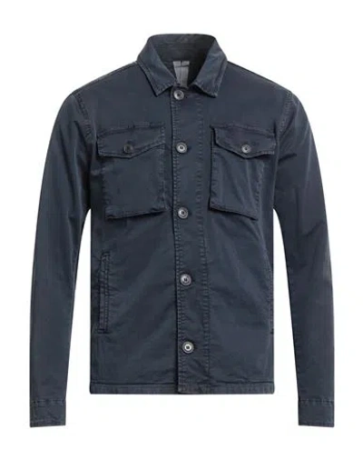 Bomboogie Man Shirt Navy Size S Cotton, Elastane In Navy Blue
