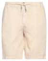 Bomboogie Man Shorts & Bermuda Shorts Beige Size Xxl Linen In Beige