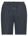 Bomboogie Man Shorts & Bermuda Shorts Navy Size Xl Linen In Navy Blue