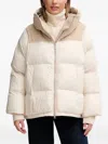 Bomboogie Nagoja Hooded Panelled Jacket In Neutral