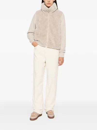 Bomboogie Panelled Jacket In Neutral