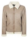 Bomboogie Shearling-effect Jacket In Neutral