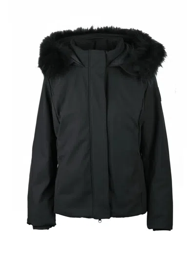 Bomboogie Short Black Coat With Removable Fur Inserts