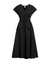 Bomboogie Woman Midi Dress Black Size 2 Cotton, Elastane