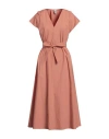 Bomboogie Woman Midi Dress Salmon Pink Size 2 Cotton, Elastane In Pink