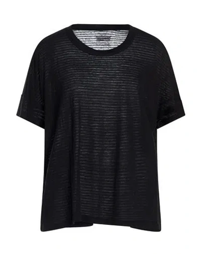 Bomboogie Woman T-shirt Black Size 00 Viscose, Linen