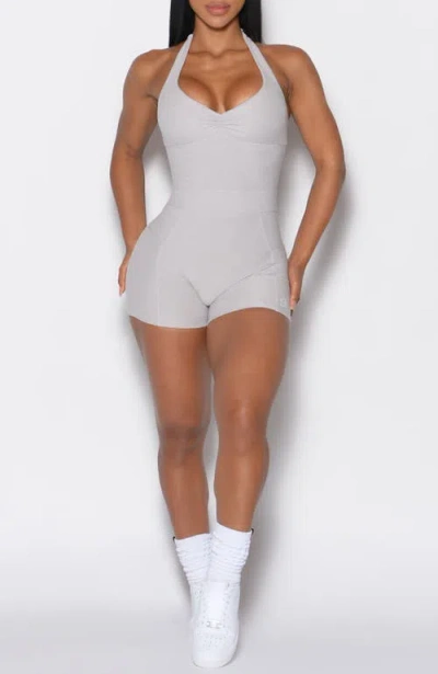 Bombshell Sportswear Backless Pocket Bodysuit Short In White