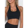 Bombshell Sportswear Rib Backless Bra In Black
