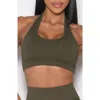 Bombshell Sportswear Rib Backless Bra In Green