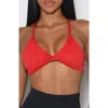 Bombshell Sportswear Twist Mini Bra In Red