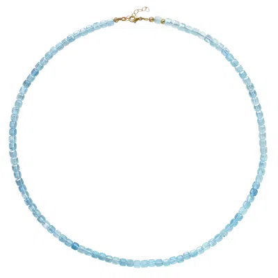 Bombyx House Women's Blue Aquamarine Cubist Necklace