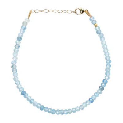 Bombyx House Women's Blue / Gold Aquamarine Gold Bracelet In Multi
