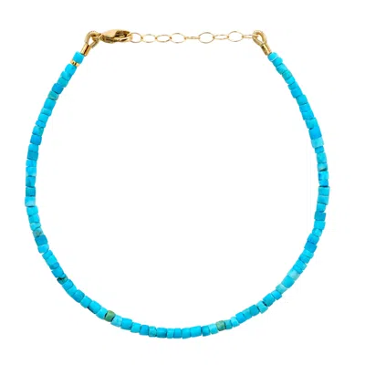 Bombyx House Women's Blue / Gold December Birthstone Turquoise Tube Bracelet Gold In Multi