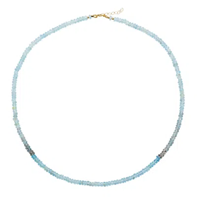 Bombyx House Women's Blue Moss Aquamarine Necklace Gold