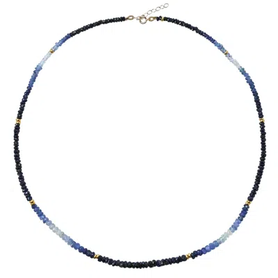 Bombyx House Women's Blue Sapphire Ombre Gold Station Necklace