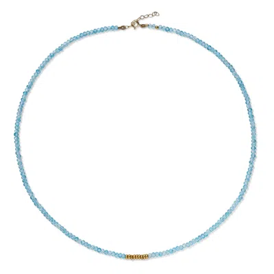 Bombyx House Women's Blue Tiny Topaz Gold Cluster Necklace