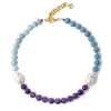 Bombyx House Women's Blue / White / Purple Pearl Amethyst Seaside Necklace In Blue