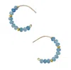 Bombyx House Women's Gold / Blue Aquamarine Half Moon Earrings Gold Hook In Blue