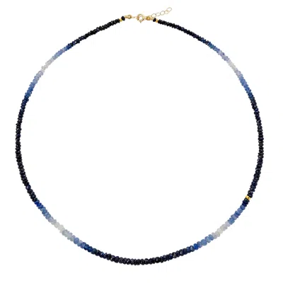 Bombyx House Women's Gold / Blue Birthstone September Blue Sapphire Ombre Necklace