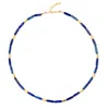 Bombyx House Women's Gold / Blue Lapis Lazuli Tube Matinee Necklace In Multi