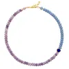 Bombyx House Women's Gold / Blue / Purple Kunzite Aquamarine Lapis Half Moon Necklace