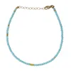 Bombyx House Women's Gold / Blue Tiny Turquoise Gold Bracelet In Blue