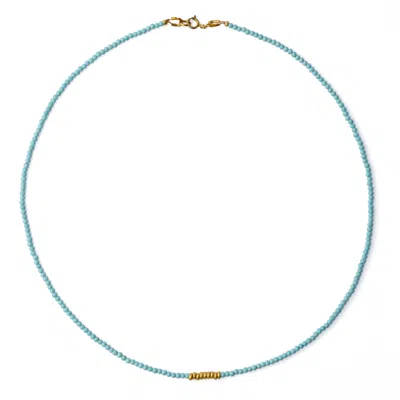 Bombyx House Women's Gold / Blue Tiny Turquoise Gold Necklace In Green