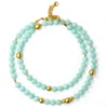Bombyx House Women's Gold / Green Mint Green Chalcedony Necklace In Green