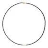 Bombyx House Women's Gold / Grey / Black Tiny Charcoal Obsidian Necklace In Black