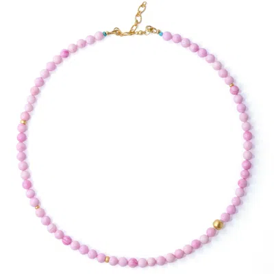 Bombyx House Women's Gold / Pink Pink Conch Bead Necklace In Purple