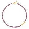 Bombyx House Women's Gold / Pink Pink Tourmaline Half-moon Necklace In Purple