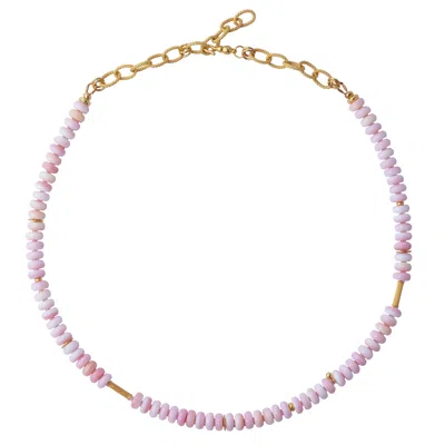 Bombyx House Women's Gold / Pink Queen Conch Rondelle Necklace In Purple