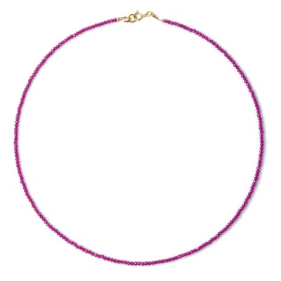 Bombyx House Women's Gold / Red Tiny Ruby Gold Necklace In Purple