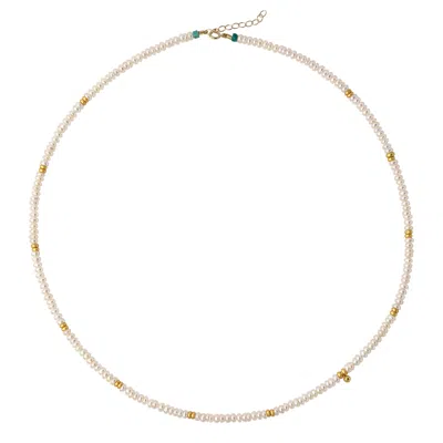 Bombyx House Women's Gold / White Tiny Pearl Necklace
