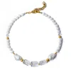 Bombyx House Women's Gold / White White Crystal Baroque Pearls Necklace In White