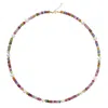 Bombyx House Women's Green / Blue / Pink Tourmaline Pearl Gold Necklace In Multi