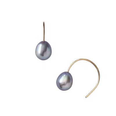 Bombyx House Women's Grey Pearl Hook Earrings